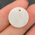 Single white mother of pearl round flat bead with pre-drilled hole for DIY jewelry - Single-hole (100 Pieces/pack) / 10mm 0.2g/pc