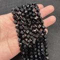 Faceted black opal gemstone loose beads for DIY jewelry and handmade bracelets - 6mm / Black Agate