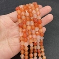 Cuentas facetadas de ágata cornalina roja natural 6-10mm para joyería DIY - Ágata Roja Natural