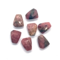 Faceted irregular rhodonite stone beads in deep pink with natural black inclusions - Size 3 / 8x10mm (no Holes)