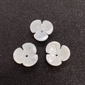 Three white shell flower beads with iridescent luster for DIY jewelry making - Three-petal Flower Style (Style 4 12mm)