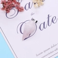 Gepolijste rozenkwarts bullet hanger met zilveren oogje voor DIY-sieraden kettingen - 15x33mm / Rozenkwarts