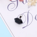 Polierter schwarzer Obsidian-Anhänger mit Silberöse für DIY-Schmuckherstellung - 12x17mm / Schwarzer Achat