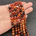 Cuentas de ágata cornalina roja facetada para creación de joyas DIY y pulseras - Ágata roja