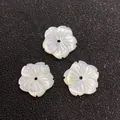 Natural white shell five-petal flower beads with iridescent finish for DIY jewelry - Radial Texture Petal Style (Style 8 10mm)