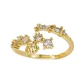 Squisito anello a conchiglia placcato in oro 18K con zirconi su sfondo bianco - Conchiglia (JZ0331) / Oro