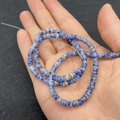 Cuentas de piedra sodalita azul y blanca en forma de disco plano para joyería DIY - 2x4mm / Piedra de punto azul