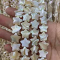 Irisierende weiße sternförmige Perlmutt-Muschelperlen für die DIY-Schmuckherstellung - Stern / 14mm