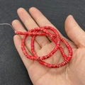 Cuentas de jaspe rojo natural para la creación de joyas DIY y manualidades diversas - 2x4mm / No 21 (Estilo Rodocrosita)
