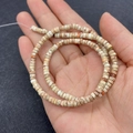 Cuentas Heishi planas de piedra natural para bisutería DIY colores terrosos - 2x4mm / No 22 (Estilo Textura Natural Beige Marrón)