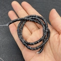 Cuentas redondas planas de mármol negro con vetas blancas para joyería DIY - 2x4mm / No 28 (Estilo Piedra Red Negra)