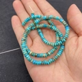Primer plano de cuentas de piedra verde azulado de 4-6mm para hacer joyas hechas a mano - 2x4mm / No 32 (Estilo Patrón Azul Verde Marrón)