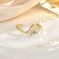 Detailed macro view of an enamel butterfly ring with mother of pearl and small diamonds - Butterfly Shell Enamel Style (JZ0433)