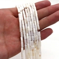 Fili di perline cilindriche in conchiglia naturale bianca 4x8mm per gioielli DIY - 4x8mm / N. 5 (Bianco)