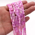 Perline cilindriche in conchiglia naturale rosa 4x8mm per creazione gioielli fai da te - 4x8mm / N. 8 (Rosa Brillante)