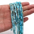 Perline cilindriche in conchiglia azzurro cielo 4x8mm in fili per creazione gioielli DIY - 4x8mm / N.9 Celeste