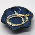 Flat round natural shell evil eye beads in bright yellow and white finish - 6mm Approx 63 Beads/Strand / No.4 Yellow