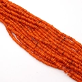 Orange natural dyed shell loose beads in flat disc shape for DIY jewelry making - No.7 (Bright Orange)