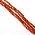 Strands of natural orange spiny oyster shell disc beads with irregular flat textures - No. 8 (Red-Orange Texture)