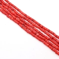 Strands of 6mm-8mm red shell flat round disc beads for DIY jewelry making and accessories - No. 11 (Bright Red)