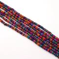 Vibrant 6mm-8mm dyed shell Heishi beads in orange, royal blue, and green for DIY jewelry - No. 18 (Multicolor Mix)