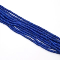 Strands of 6mm deep blue flat round dyed shell beads for DIY jewelry making and crafts - No. 19 (Lapis Blue)
