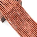Perle quadrate in pietra naturale marrone rossiccio lucido per gioielli fai da te - 2x4mm / N. 1 (Cubo Marrone Rosso)