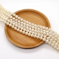 Faceted white mother of pearl round beads 8-20mm for DIY jewelry making accessories - Bright White (No. 5)