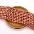 Pink natural mosaic shell beads for jewelry making with iridescent luster surface - Pink Orange (No. 7)