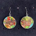 Bohemian S925 silver drop earrings featuring colorful stone inlay and golden butterfly detail - Butterfly (No.4)