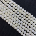 Natürliche weiße Muschelperlen 8-12mm rund poliert für DIY Schmuckherstellung - 8mm / Weiß