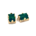 Pendentif rectangle en cristal vert avec sertissage doré pour la création de bijoux - Taille 4 / 6x10mm (50 Pièces/paquet)
