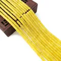 Translucent yellow stone heishi beads for DIY jewelry making on vintage box - 2x4mm / No. 18 (Topaz Color Cylinder)