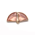 Pink faceted natural stone fan-shaped pendant with gold plating for jewelry making - Size 12 / 17x19mm (50 Pieces/pack)