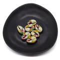7-piece set of natural seashell beads with colorful floral prints for jewelry DIY - No. 2 (20 Pieces/pack) / 9x19mm 1.5g/Piece