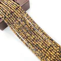 Cylindrical tiger eye stone beads with natural brown texture for DIY jewelry making - 2x4mm / Tiger Eye (Cylinder Beads)