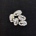 Five polished white cowrie shells with black polka dot print for DIY jewelry making - White (20 Pieces/pack) / 13x20mm