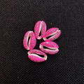 Pink and green dotted natural cowrie shell charms for DIY handmade bohemian jewelry - Pink (20 Pieces/pack) / 13x20mm