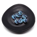 7-teiliges Set aus natürlichen Muschelperlen mit blau-weißem Marmormuster für DIY-Schmuck - Nr. 5 (20 Stück/packung) / 9x19mm 1.5g/Stück