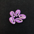Five purple cowrie shells with green polka dots arranged for DIY jewelry making - Purple (20 Pieces/pack) / 13x20mm