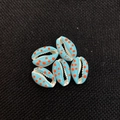 Natural cowrie shells in light blue with orange polka dots for DIY jewelry making - Light Blue (20 Pieces/pack) / 13x20mm