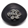 Schmuckperlen 9x19mm natürliche Kaurimuscheln mit schwarz-weißem Zebra-Muster - Nr. 7 (20 Stück/packung) / 9x19mm 1.5g/Stück