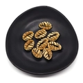 Set of 8 leopard print natural shell beads in orange with black tiger stripes for DIY jewelry - No. 9 (20 Pieces/pack) / 9x19mm 1.5g/Piece