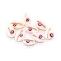 Perle di conchiglia naturale con motivo malocchio rosso per creazione di gioielli fai-da-te - Stile Occhio Rosso Scuro (5)