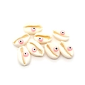 DIY shell beads with eye design 9x19mm natural conch shell accessories in white and pink - Light Pink Eye Style (9)