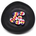 Set di 7 conchiglie naturali arcobaleno con finitura iridescente rosa gialla e blu per DIY - Stile Arcobaleno Sfumato Rosa Giallo Blu (1006-B220916005)