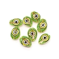 Detail of colorful evil eye shell beads for DIY jewelry making and necklaces - Green Yellow Blue Eye (Style 7)