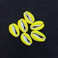 Natural yellow cowrie shells for DIY jewelry making set of six shell beads - Light Yellow