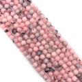 Pink natural stone beads with black veins for DIY jewelry making and necklace - 6mm / Pink Opal