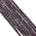 Polished round black dragon vein agate beads with purple patterns for DIY jewelry - 6mm / Black & Magenta (No.3)